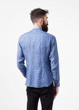 Linen Button Up in Blue Diamond -UEB