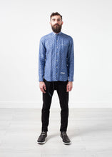 Linen Button Up in Blue Diamond -UEB