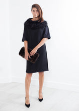 Ostrich Plume Dress in Black -UEB