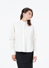 Trim Collar Poplin Blouse in Off White -UEB