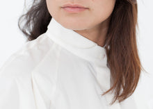 Trim Collar Poplin Blouse in Off White -UEB