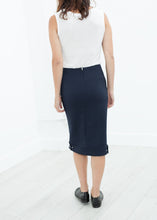 Contrast Zipper Skirt in Navy