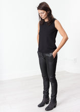 Leather Panel Trouser in Black -UEB
