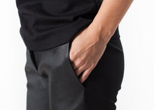 Leather Panel Trouser in Black -UEB