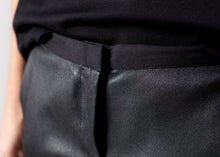 Leather Panel Trouser in Black -UEB