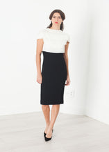Layered Contrast Dress in Cream/Black -UEB