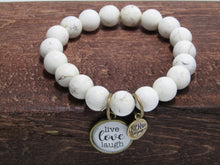Live Love Laugh Bracelet White Stone