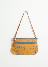 Ink Splatter Shoulder Bag in Mustard/Blue -UEB